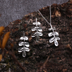 Pepper Tree Leaf Necklace Sterling Silver Leaf Series 2枚目の画像