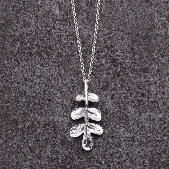 Pepper Tree Leaf Necklace Sterling Silver Leaf Series 3枚目の画像