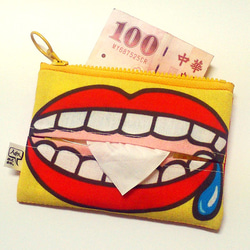 『人中人』趣味插畫零錢包 - -好吃團 (面紙包 / 兩用零錢包 / 禮物 / 防水 / 美食) 第7張的照片