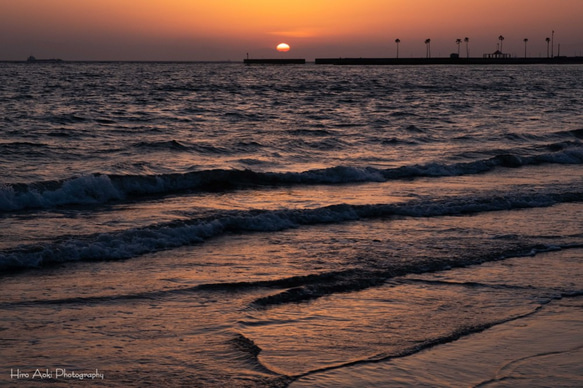 Daily Photo 0087　サンセット～夕暮れの海岸写真　内海　A4サイズ 1枚目の画像