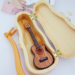 【ログ色欠けコーナーギター】ミニギターテクスチャーミニ家の装飾ギフトミュージシャンモデル 9枚目の画像