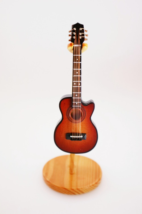 【落日色缺角吉他】mini guitar 質感迷你居家擺飾禮物 音樂人 模型 第2張的照片
