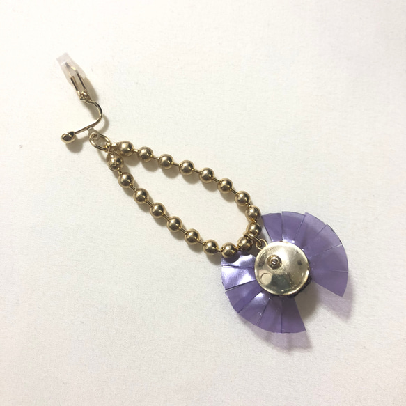 yura ribbon 耳飾り　purple 5枚目の画像