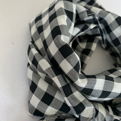 baren 前髪スカーフハット ギンガムブラック SCARF HAT (M) / Voyage