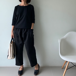 ハンドメイド❣️リネン100%ブラック もんぺパンツ ハンドメイド❣️リネン100%ブラック もんぺパンツ ハンドメイド