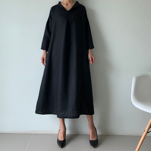 美品 ドゥロワー コットンリネン 七分袖 ミリタリージャケット◆ブラック 美品 ドゥロワー コットンリネン 七分袖 ミリタリージャケット