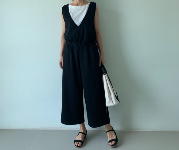 極美品 Freneフラーネ サロペット オールインワン 黒 M ストレッチパンツ 極美品 Freneフラーネ サロペット オールインワン 黒 M