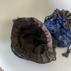 巾着BAG 　レオパード柄　ジャガード織り　　2021パーティーコレクション 6枚目の画像