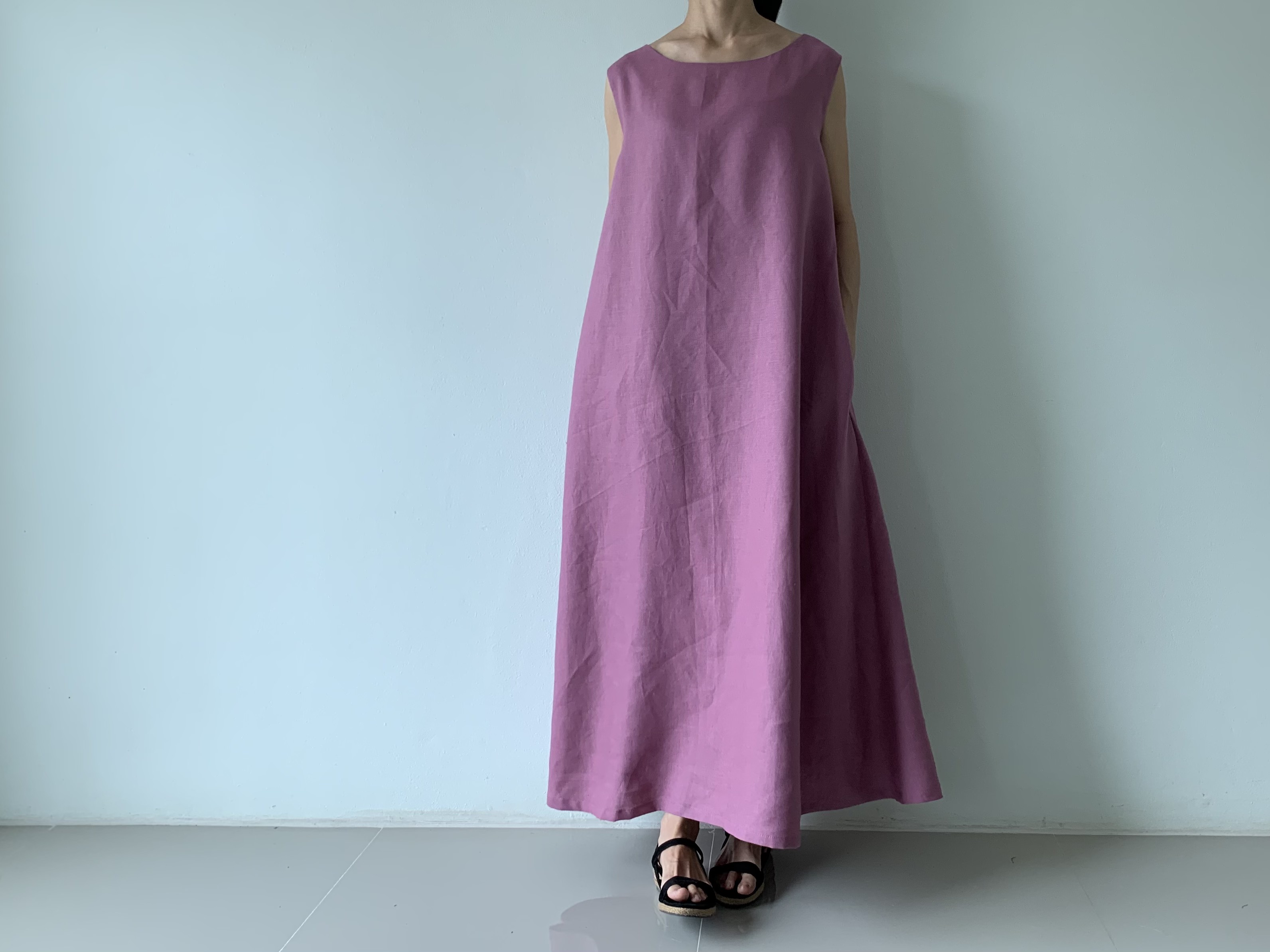 美品✨ルネ　ノースリーブワンピース　リボン　ピンク　32 洗える Rene(ルネ) ノースリーブニットワンピース6632070 6632070