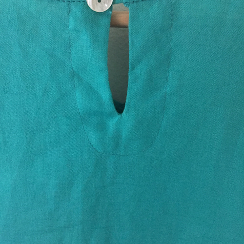 はまち♪綿麻VネックワンピL/生成り handmade はまち♪綿麻VネックワンピL/生成り handmade 綿麻Vネック