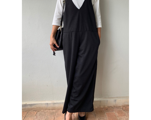 姿の美しいサロペットパンツ】サイズSML 丈詰め無料 コットン