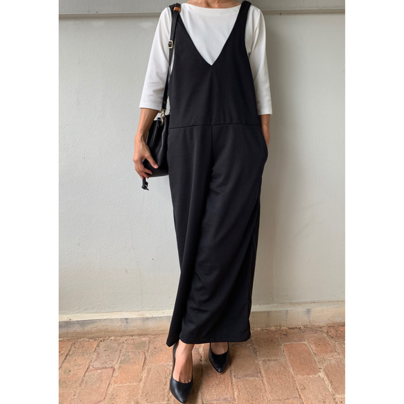 147 イチヨンナナ　Vネックサロペットパンツ XS 新品未使用　ブラック Vネックサロペット【自宅で試着、返品送料無料】(S ベージュ