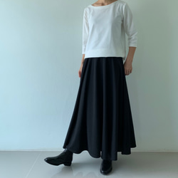 たっぷりフレアが美しい。グッと気分が上がるレディ感溢れるサーキュラーロングスカート。3サイズ。黒　PLS01BK  F 7枚目の画像