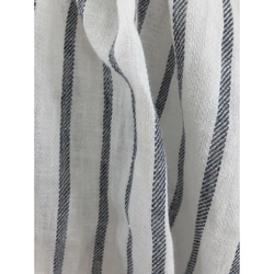 セットアップ ストライプリネン  黒色  白 ギャザースカート  ノースリーブ 5枚目の画像