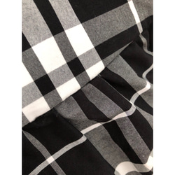 チェック  ギャザースカート  黒シンプル    ミモレ丈  リボン 5枚目の画像