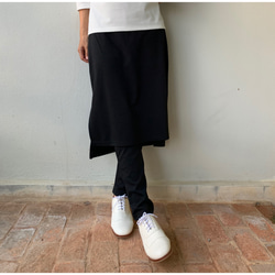 2サイズ展開　春　黒ポンチ素材  レギンス&スカートのボトムス  一枚で履ける  LGSKPB 4枚目の画像