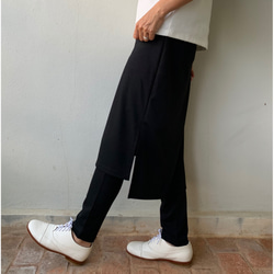 動きやすくて美しい。時短で叶う女性らしさと機能性。一体化レギンス&スカート。黒色 ポンチ生地　サイズ展開 LGSKPB 6枚目の画像