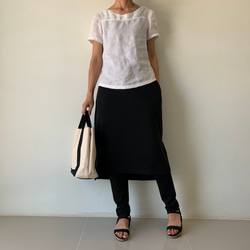 動きやすくて美しい。時短で叶う女性らしさと機能性。一体化レギンス&スカート。黒色 ポンチ生地　サイズ展開 LGSKPB 8枚目の画像