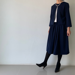 紺フレアギャザースカートとジャケット 入学式    フォーマル セットアップ スーツ 10枚目の画像