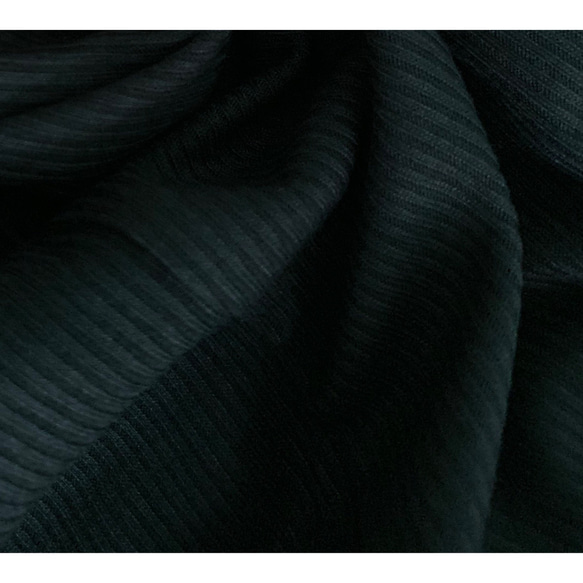 ロングコーディガン 羽織 コート カーディガン ガウン ストレッチ リブ  黒 7枚目の画像