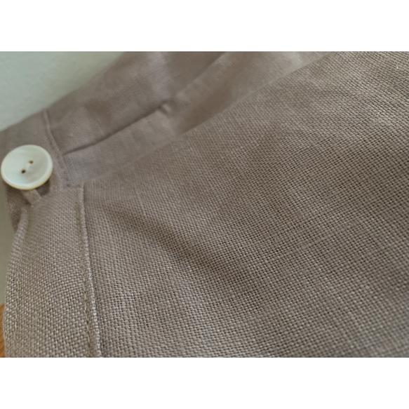 残り2着限定色を変更して再発売 巻きスカート風なペグトップパンツ リネン  麻  アンクル丈 2枚目の画像