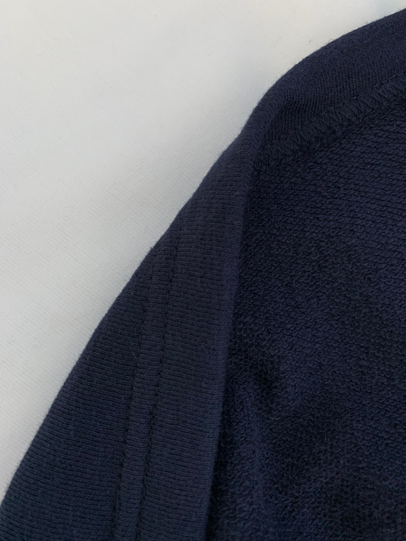 残り1枚紺色　1枚で決まるラインの綺麗なトレーナー  素材パーカーワンピース コットン トレーナー 6枚目の画像