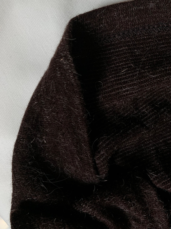 チョコレートブラウンオーバーサイズのセーターカットソー  プルオーバー セーター ニット 8枚目の画像