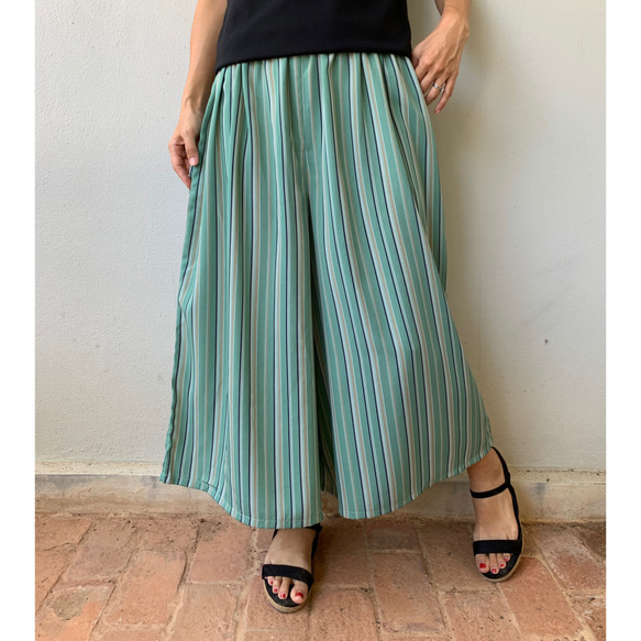 24ss【予約販売】ストライプワイドパンツ | KISHIKA