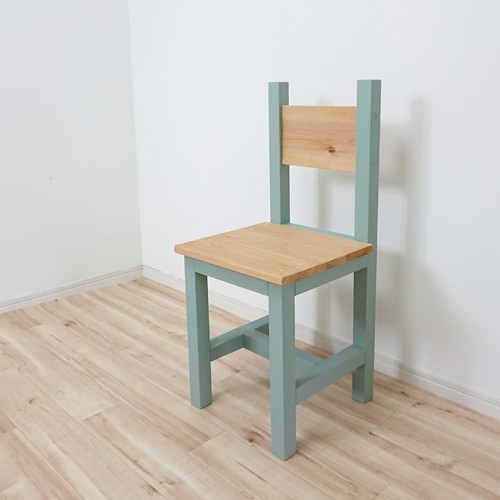 chair / チェアー / 背もたれ椅子　*ナチュラル×ピスタチオグリーン*【国産紀州材使用　無垢 】