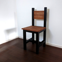 chair / チェアー / 背もたれ椅子 / 飾り台に　ブラウン×ブラック【国産紀州材使用 無垢 】 1枚目の画像
