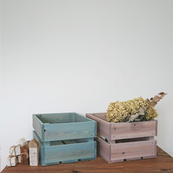 春のくすみカラー StockBox / ストックボックス / 木箱 / ベジタブルボックス【国産紀州材使用 2枚目の画像