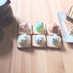 Woolfelting Ice-cream Toast_Fresh Cream Sheep 5枚目の画像