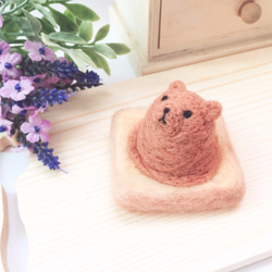 Woolfelting Ice-cream Toast_Strawberry Pig 3枚目の画像