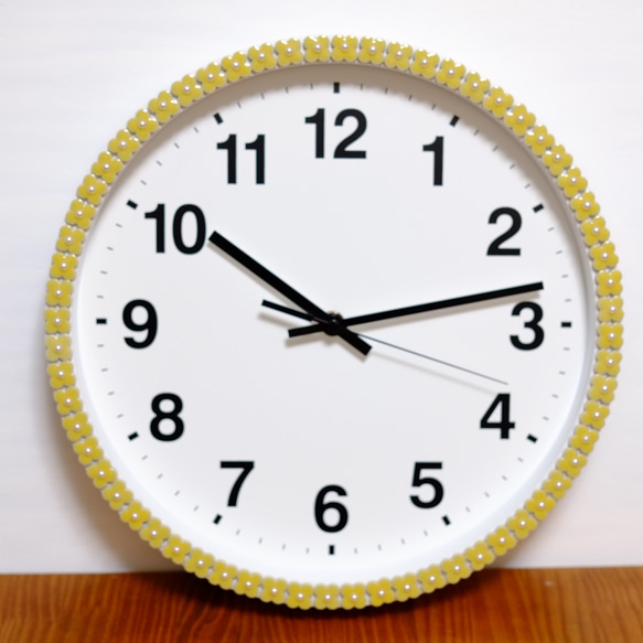 【電波時計に変更可能】美濃焼のお花の掛け時計　パステルカラー 11枚目の画像