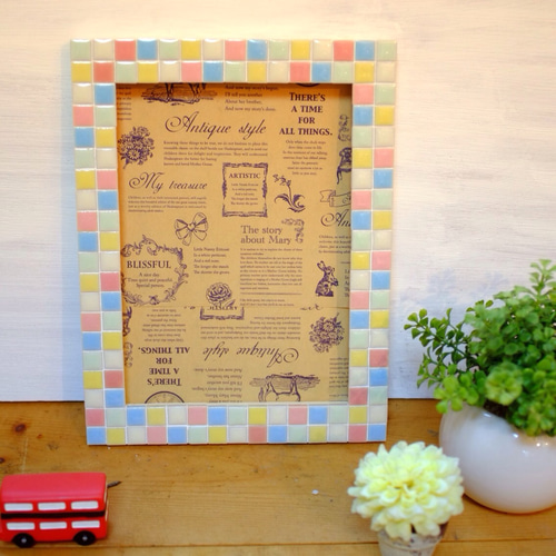 2L フォトフレーム クリスマスカラー 木製壁掛け対応写真立て 美濃焼