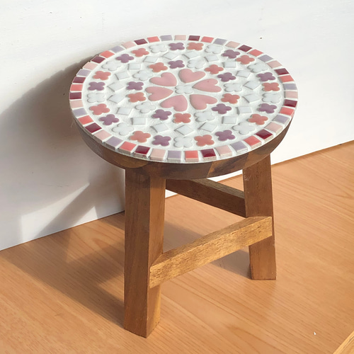 飾り台/プランターテーブル/花台/サイドテーブル ピンク＆パープル