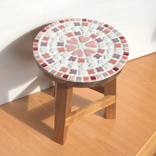 飾り台/プランターテーブル/花台/サイドテーブル ピンク＆パープル