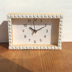 美濃焼の置き時計　壁掛け兼用　ホワイトパール 3枚目の画像