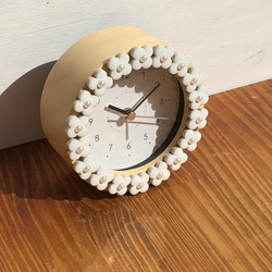 【人気】美濃焼の目覚まし時計　ホワイトパール 4枚目の画像