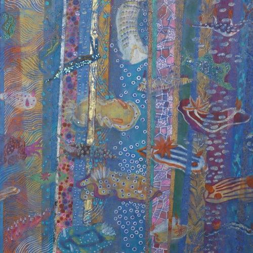 絵画 蠢くウミウシ 日本画F30号 「A lot of sea slugs」 Nihonga F30 絵画