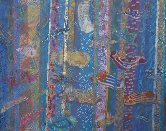 蠢くウミウシ 日本画F30号 「A lot of sea slugs」 Nihonga F30 絵画
