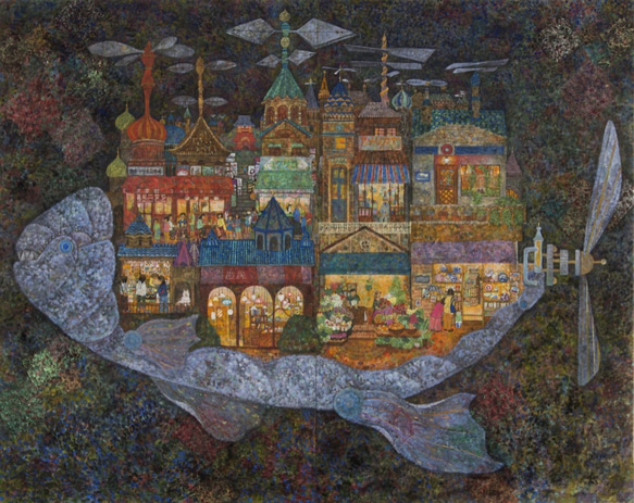 F50号】風神雷神 | Chika Shinoda ｜インテリア絵画 アートの