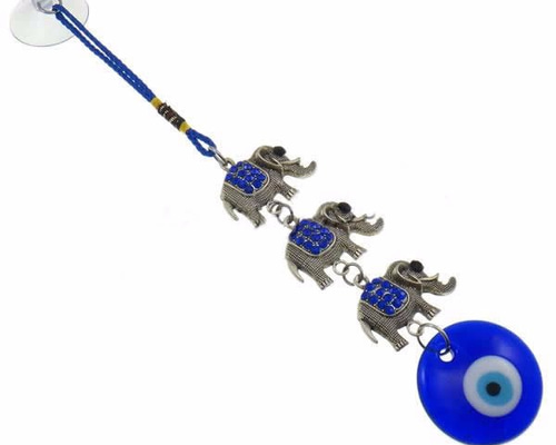 月と太陽のモチーフのとても綺麗な音色の壁掛け用のナザールボンジュ