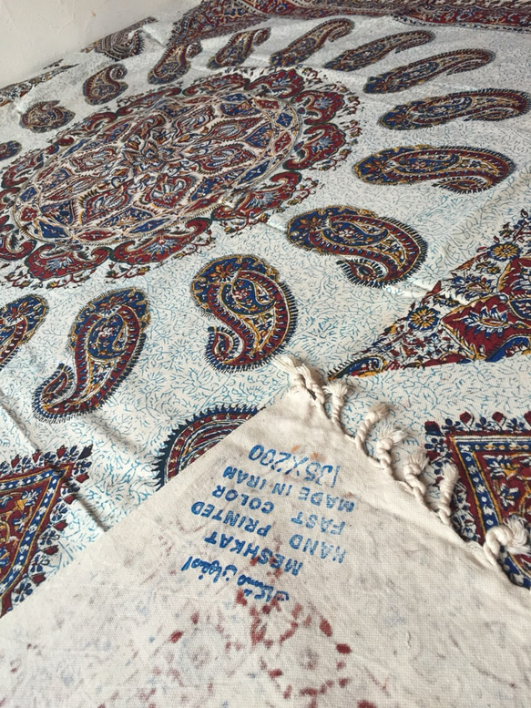 ペルシャ絨毯風の布更紗135cm×200cmテーブルクロススファーカバー 3枚目の画像