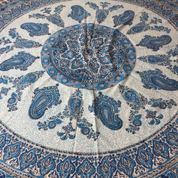 円形サイズペルシャ絨毯風の布更紗150cm×150cmテーブルクロススファーカバー 2枚目の画像