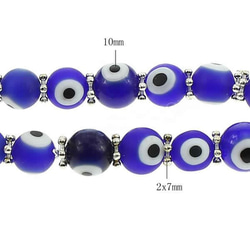 ナザールボンジュウ ブレスレット トルコのお守 (Evil Eye Bracelets) (Blue Size:10mm 3枚目の画像