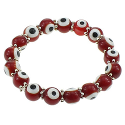 ナザールボンジュウ ブレスレット トルコのお守 (Evil Eye Bracelets) (Red Size:10mm 2枚目の画像