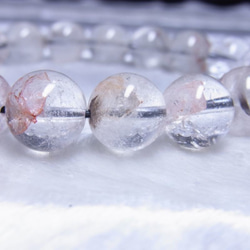 おすすめ お試し価格 現品一点物 プラチナルチル ブレスレット オーロラ レインボー入り水晶 数珠 １１ミリ ３９ｇ 9枚目の画像