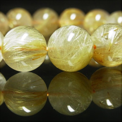 現品一点物 ゴールド ルチル ブレスレット 金針水晶 天然石 数珠 １３ミリ ５４ｇ ＲＫ４４ 最強金運 開運招来 5枚目の画像