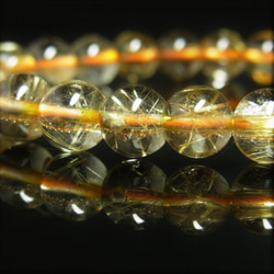 お試し価格 現品一点物 ゴールド ルチル クォーツ ブレスレット 虹入金針水晶 数珠 ８ミリ １８ｇ ＲＫ４６ 最強金運 5枚目の画像